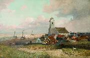 Emil Neumann Blick auf Katwijk France oil painting artist